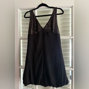 Black sequin bubble dress